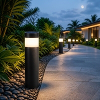 Lampadaire de jardin minimaliste en aluminium moulé sous pression noir, IP65, LED, pour allée de jardin, extérieur, garantie 3 ans, Ra70 CRI