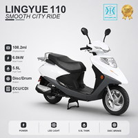 Scooter 110cc, moto à essence, cyclomoteur, réservoir de carburant de 5,5 L, 12V 7AH, refroidissement par air forcé, homologué EEC, moto pour les trajets quotidiens
