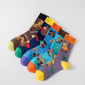 थोक हॉट बिकवाली पुरुष चालक दल के मोजे कपड़े पहनते हैं, कपास बुनाई के घोड़े पशु आकस्मिक चालक दल की गुणवत्ता - Product Image 2