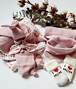 Accessori personalizzati per la <span class=keywords><strong>nascita</strong></span> del neonato articoli da <span class=keywords><strong>regalo</strong></span> calzini lavorati a maglia bavaglini bavaglini per il sonno cofanetto - Product Image 2