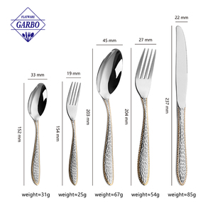 Juego de Cubiertos de Acero Inoxidable 201 con Diseño Martillado Dorado de Lujo, con Soporte Metálico, Artículo de Exhibición para <span class=keywords><strong>Tienda</strong></span>, Novedad 2026 - Product Image 2