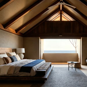Set di Arredamento Completo per Villa Resort Costiero <span class=keywords><strong>in</strong></span> Stile Wabi con Letto a Baldacchino <span class=keywords><strong>in</strong></span> Lino, Parete a Doghe <span class=keywords><strong>in</strong></span> <span class=keywords><strong>Legno</strong></span> e Mobili da Pranzo <span class=keywords><strong>in</strong></span> <span class=keywords><strong>Legno</strong></span> e Rattan Tropicale - Product Image 6