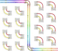 Conectores en Forma de L/de Esquina de 10 mm y 12 mm, Conexión de Extensión de Terminal sin Soldadura para Tiras de Luces LED COB RGB Inteligentes de 3 Pines