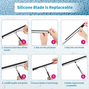 Giá rẻ cửa sổ gương gạt nước tất cả các mục đích thép không gỉ vòi hoa sen giống cây chổi phòng tắm sạch hơn công cụ hộ gia đình làm sạch gạch tường xe - Product Image 3