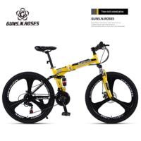 Vélo de montagne pliable pour étudiants personnalisé de 24 pouces/26 pouces, 21 vitesses/30 vitesses, à suspension intégrale, avec double amortisseur et freins à disque