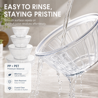 Ensemble de bols de préparation empilables en cristal, qualité alimentaire, sans BPA, 4 tailles imbriquées avec couvercle, récipients légers pour mélanger, pour la cuisine à domicile