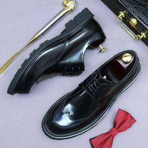 Chaussures de fête de mariage à lacets en cuir véritable personnalisées pour hommes chaussures de tenue décontractée Oxford pour hommes chaussures de bureau d'affaires - Product Image 3