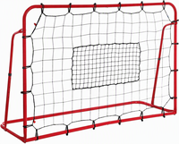 But de football rebondissant 4x6FT pour l'entraînement en extérieur, avec cadre en acier et 4 piquets de sol réglables pour jardin