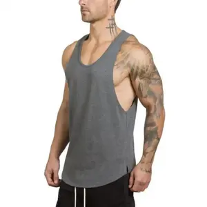 Custom Logo Men's Varsity Tank Top Eco-Friendly Bamboo Fitness Wear Plus Size Sport Gym Workout Clothing with Embroidery