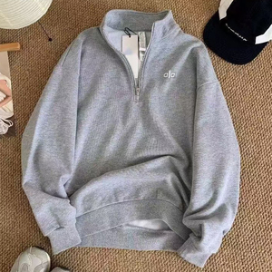 <span class=keywords><strong>Felpa</strong></span> con Mezza Zip Personalizzata con Logo, Moda di <span class=keywords><strong>Marca</strong></span> all'Ingrosso, Tinta Unita, Vestibilità Oversize, Collo Alto, per Fitness - Product Image 6