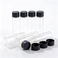 Tube en plastique transparent noir, blanc, clair, personnalisé avec impression de logo, résistant aux enfants, 115 mm, 120 mm, flacon pour pilules