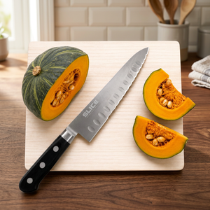 Serrated Chef <b>Knife</b> High Carbon Stainless Steel Plastic Handle Ambidextrous Dishwasher Safe Satin Finish for Catering - Product Image 2