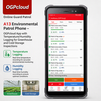 A13 Rugged Security Patrol Phone ABS Material OGPonline App for Temperature/Humidity Logging Greenhouse Cold Storage