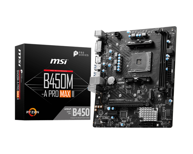 Pro Max II B450M-A New AMD Desktop Motherboard with 64GB DDR4 RAM Dual Channel Memory SATA Hard Drive for Dual Gaming