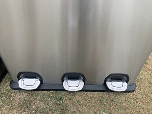 2/3 Ngăn Vuông Thép Không Gỉ Thân Thiện Với Môi Tái Chế Thùng Rác <span class=keywords><strong>Bin</strong></span> Với Bàn Đạp Chân Cho Hộ Gia Đình Chất Thải Quản Lý - Product Image 4