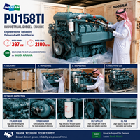 Moteur diesel Hyundai Doosan série PU, modèle PU158TI, 397 kW, 540 ch, 2100 tr/min, pour pompe à incendie, générateur, pompe à eau