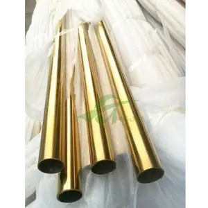 Gold color 304 2 1\2 stainless steel tube pipe price manufacturer price hand rail post round tubing