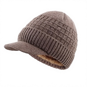 Gorro de Punto con Logotipo Personalizado, Bordado 3D, Color Sólido, Invierno, Forro de Satén, Gorro de Lana Acrílica, Más Grueso, Cálido, para Playa - Product Image 2
