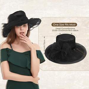 Chapeaux de Derby Kentucky élégants pour femmes 2026 – Chapeaux de cérémonie en organza pour thé et mariage victorien – Fascinator - Product Image 5