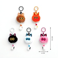 Porte-clés en peluche personnalisé en polyester, jouet mignon en forme de chat, boîte mystère, EN71 ASTM OEM ODM