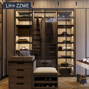 Armadio Trasparente Multifunzionale in MDF con Ante in Vetro, Design Moderno Italiano, Grande Capacità, Arredamento per la Casa - Product Image 2