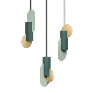 Lampadario Moderno in Acciaio Inox Stile Macaron, Altezza Regolabile, Design Geometrico Colorato per Camera da Letto, Cucina, Stanza dei Bambini - Product Image 2