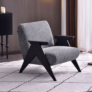 Nordique luxe moderne en bois massif fauteuil canapé côté loisirs pour salon chambre paresseux simple velours Accent Design créatif - Product Image 1