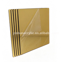 Guangzhou vente en gros 0.8mm 1mm mince couleur or clair Pmma feuilles de miroir acrylique en plastique