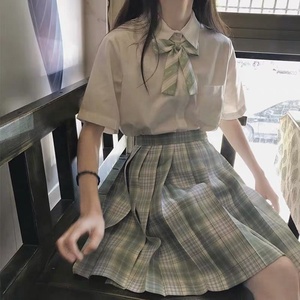 Ensemble d'uniformes japonais orthodoxes Jk Jupe à carreaux <span class=keywords><strong>de</strong></span> style doux avec robe <span class=keywords><strong>de</strong></span> <span class=keywords><strong>marin</strong></span> à couteau doux et robe plissée pour étudiants - Product Image 1
