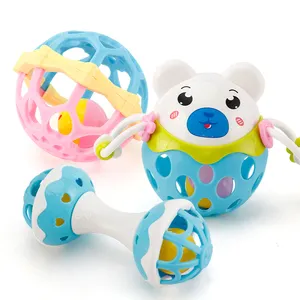 Оптовая продажа, детский музыкальный инструмент для младенцев, развивающая игрушка, пластиковые детские игрушки-хватки для рук, детская погремушка-колокольчик