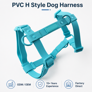 OKEYPETS OEM ODM Set Pettorina per Cani in Tessuto Rivestito in PVC Design Colorato Impermeabile Stile <span class=keywords><strong>H</strong></span> con Guinzaglio - Product Image 1