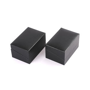 Wholesale Customized Logo Cufflink Box <strong>Unique</strong> Black Plastic Cufflinks Case with Tie Clip Leather Jewelry Boxes - Product Image 4
