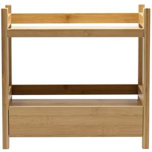 New Design Modern <strong>Wooden</strong> Makeup Organizer Display Stand <strong>Shelf</strong> 2-Tier Bamboo Kitchen <strong>Shelf</strong> with Hidden Drawer - Product Image 6