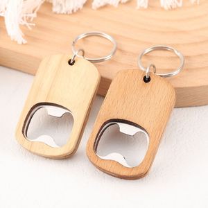 Wooden Keychain Bottle Opener Blanks Unfinished Engraving Bulk for Wedding Birthday Party Favors DIY Promotion Gift Supplies - Product Image 1