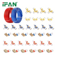 IFAN Fournisseur Professionnel de Raccords de Tuyaux PEX, Raccords à Sertir en Laiton Blanc et Bleu, 16-32mm