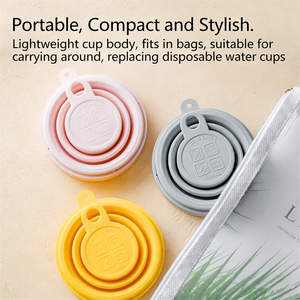 Tazza Pieghevole in Silicone Personalizzata con Anello per Appendere e Coperchio, 180ml, Ecologica, per Uso Quotidiano - Product Image 4