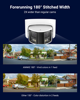 Caméra IP PoE extérieure ANNKE 6MP, 180 degrés, double objectif PoE IP, caméra tourelle panoramique intelligente à double éclairage, vision nocturne, haute qualité