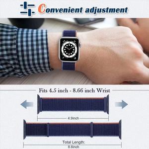 Bracelet à boucle en nylon Tschick pour Apple Watch <span class=keywords><strong>7</strong></span> 45mm 41mm Bracelet sport à double section pour IWatch 6 5 4 SE 44mm 42mm 40mm - Product Image 4