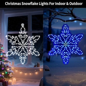 Decoración de Silueta de Copo de Nieve Iluminado para Ventana Navideñ<span class=keywords><strong>a</strong></span> - <span class=keywords><strong>Luces</strong></span> Navideñas y de Fiesta para el Hogar, Patio, Césped y Jardín - Product Image 2