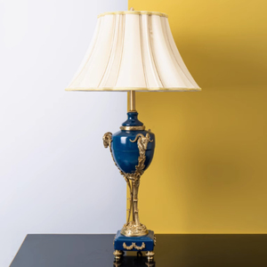 Lámpara de Mesa LED, Cabeza de Oveja de Bronce, Cristal Esmaltado, Luces de Mesa Rococó, Pinturas Artísticas Estatuales, Lámparas de Escritorio de Cobre - Product Image 5
