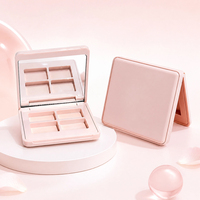 Boîte d'emballage cosmétique en plastique OEM de luxe, écologique, 4 couleurs, pour poudre libre, blush, palette de fards à paupières 6g, gaufrage, vente en gros, vide