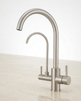 Robinet de lavabo moderne BeiJu en acier inoxydable SUS304 brossé doré, à poignée unique, pour cuisine, salle de bain et hôtel
