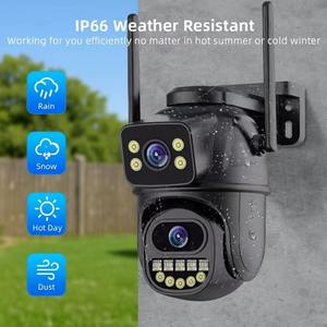 Icsee 6mبكسل 8xZoom عدسة مزدوجة لاسلكية ثنائية الاتجاه واي فاي خارجي مع مستشعر CMOS بطاقة ذاكرة تدعم IP66 مقاوم للماء - Product Image 6
