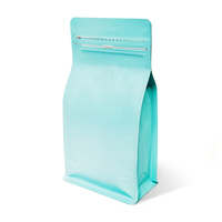 Sacs à café en aluminium noir mat, imprimés sur mesure, réutilisables, avec fermeture éclair latérale et valve, pochettes carrées autoportantes pour emballage de grains de café