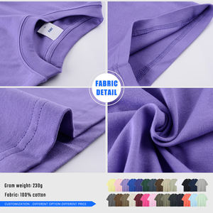 Camiseta de Algodón 100% con Logotipo Personalizado, Tela de 230 GSM, Unisex, Lisa, de Alta Calidad, con Patrones y Logotipos Personalizables - Product Image 5