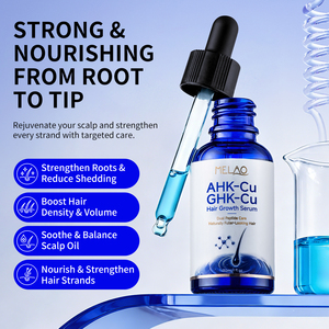 OEM/ODM 1% GHK-Cu+AHK-Cu Hair Growth serum Nourishing Fragile Hair Strands <b>Volumizing</b> Anti Breakage peptide hair growth serum - Product Image 2
