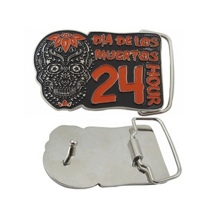 Hebilla de cinturón de metal antiguo personalizada, moderna, con serigrafía de esmalte suave, divertida, de moda, con diseño 'Sister Happy Girls Run' para mujer - Product Image 3