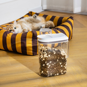 ANYA Contenants de stockage de nourriture pour animaux de compagnie en plastique moderne écologiques et étanches 3,5 L Distributeur de croquettes pour chiens, chats et oiseaux avec couvercles Garde-manger - Product Image 1
