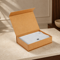 Boîte cadeau en carton kraft brun en gros, emballage rigide magnétique personnalisé pour vêtements, chemises et cadeaux de luxe