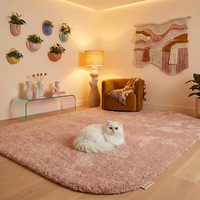 Tapis de décoration intérieure pour chambre d'enfant, tapis moelleux super doux pour intérieur, tapis modernes de couleur unie avec envers à pois, tapis de sol pour enfants